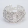 yfjewe الموضة المجوهرات الكاملة للحجر الراين للنساء الفاخرة الكلاسيكية Crystal Pave Link Bracelet Bangle Party Party B122311y