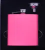 frasco rosado cadera de acero inoxidable de 6 oz en el embalaje de la caja de regalo negra, espuma interna