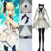 ホットゲームアニメFate Stay Night Zero / Zero Saber Lily Cosplayコスチュームドレスフルスーツ