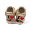 Mocassini barba bambino suola morbida pelle PU scarpe primo camminatore papa mama stampa arco neonato nappe mocassino scarpe per bambini