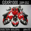 Injection moto parts fairings for Suzuki GSXR1000 09 10 11 12 red black fairing kit gsxr 1000 2009-2012 IT35