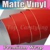 Vinilo rojo satinado para película de envoltura de automóvil con vinilo mate sin burbujas de aire para envolver vehículos, cubiertas de carrocería, lámina de vinilo, 1,52x30 m/rollo (5 pies x 98 pies)