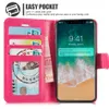 Wallet Case för iPhone12 XS Max XR S10e PU Läderfodral med kortplats Flipskydd för Samsung S8 Note9 Opp Bag