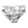 Women's Flouncing Panties Lot 4 Pair 100% Silk Women's String Bikinis Sexy Briefs Lady Underwear US S M L XL (W23"-34")