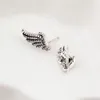 new 2020 Authentic 925 Sterling Silver Earring Majestic Feathers With Crystal Studs Earrings For Women compatible Gift 60222919576