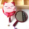 Śliczne kosmetyczne kompaktowe lustro tkanina kota makijaż lustro Japan Rekrutacja cynamonowa kieszeń narzędzia dwusobarne narzędzia do makijażu