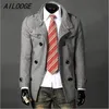 Wholesale-Ailooge 2016 Nya Mode Män Woolen Coat Winter Jacket Trench Coat OuterWear Overcoat Dubbelbröst PeaCeat Male Windbreaker