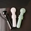 Echtes Bild Mini-Griff-Glaspfeife Glas-Bubbler-Räucherpfeife Löffel-Bubbler-Hybrid-Spill-Proof-Rauchbong