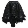 Women Retro Ruffle Skirts Lolita Floral Lace Overlay and Voluminous Layered Hi-lo Mini Skirt Plus Size Party Corset Costume Skirt