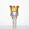 BIG Size Skull Style Herb Holder With Crown Glass Bowl Glass Slide Smoke Accessory For Glass Bong