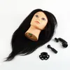18 "100％本物の人間の髪のヘアドレストレーニングヘッドクランプサロンマネキンG9＃E702の詳細