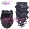 PERUUSIAN BODY WAVE 100G Virgin Human Hair Clip in Extension Full Head Natural Color 7pCslot 1228 pollici da MS Joli9424219