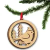 3 pièces/lot en bois de noël Double couche découpé au Laser creux pendentif suspendu bois arbre de noël ornements nouvel an décorations de fête