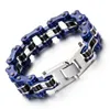 Punk Fashion Fiets Motor Motorfiets Ketting Bracelet Zwart Blauw Zilver Goud Oranje Titanium Rvs Mannen Dames Fiets Biker Armband Bangle Sieraden