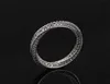 Real Eternity ring Luxe Full Stone 5A Zirkoon Geboortesteen 925 Sterling zilveren Vrouwen Trouwring Engagement Band Maat 5-10 Gift