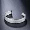 S249 fabrikspris 925 sterling silver mesh bangles ring stud örhängen mode smycken set bröllopsgåva gratis frakt