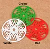 Hot 3 cores 10 cm Natal rodada Snow table mat crochet Natal coasters zakka doilies copo pad adereços para decoração de mesa de jantar IB503