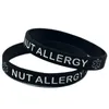 Bracelet en caoutchouc de Silicone pour allergies aux noix, 100 pièces, taille jeunesse et adulte, portez ce Message comme rappel dans la vie quotidienne