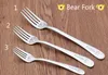 304 stainless steel dinnerware creative children fork bear handle adult fork dessert support custom and wholesale