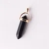 Dainty Gold Filled Bail Crystal Pastel Quartz Pendant Minimal Hexagon Carnelian Grå Lila Agate Black Onyx Amethyst Boho Romantiskt Halsband