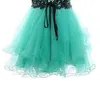 2017 Courtes Robes De Bal Vintage Menthe Vert Tulle Appliques Noir Dentelle Sweetheart Empire Occasion Spéciale Party Dress Robe De Retour