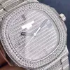 Najlepsza Luksusowa Super wersja Męskie Automatyczne pełne Bling Diamond Dial Bransoletka Zegarek Męskie Miyota 9015 - Cal.324Sc Nautilus Rhinestone Zegarki