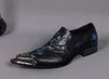 2018 Новый Рок мода мужчины кожаная обувь zapatos де hombre мужчины платье обувь острым носом бизнес / партия / клуб обувь мужчины, большой размер US6-12