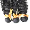 Deep Wave Brazilian Hair Weave Bundles 300g 3pcs Non Remy Hair Buntles Double Weft Natural Color