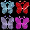 20 st Liten flicka Angel Butterfly Wings Tre-Piece Toy Barnens prestanda Kostym Props Fairy Wand Magic Bar