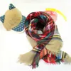 100 * 100см плед шарфы детские полосатые кисточки шарф дети тартан шарф обертывания шейный платок зимнее шаль кольцо глушитель одеяла 100шт OOA2983