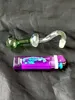 Svamp lång krökt kruka glas bongs tillbehör glas rökrör färgglada mini flerfärgade handrör bästa sked glas