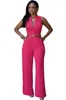 Europe America pure cardigan double pockets round collar sleeveless jumpsuits suit women have belt Support mixed batch