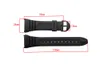 Jawoder Watchband 28mm Black Silicone Rubber Watch Band Strap Pin Back Byt Electronic för Casio W-96H Sports Watch Straps264p