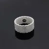 Nätverk Hot Sale Fashion Sterling Silver Ring, Kvinnors 925 Silver Rrings Weave Band Rings Gratis frakt