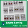 Boucle d'oreille Softball Baseball Football Basketball Volleyball Football Strass Cristal Bling pour Filles Bandeaux Sports