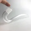 Glass J Hook Adapter Water Bongs Ash Catcher DIY Accessories 14mm 18mm Female Clear Thick Pyrex Glass Straw Curve Pipes
