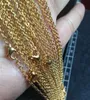 wholesale 20pcs Gold color Fashion Stainless steel Thin 2mm Strong Oval Link chain necklace 18''/ 20''for women girls jewelry