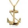 silver chain anchor necklace
