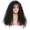 Brasiliansk Virgin Human Hair Curly Style Lace Front Wig med Baby Hair Natural Hair Line Glueless Full Lace Wig för svart kvinna