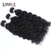 8A Brazilian Virgin Human Hair Weaves Bundles With Lace Closures Peruvian Indian Malaysian Cambodian Water Wave Wet And Wavy Natural Hair