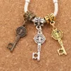 Alloy Benedict Medal Cross Key Charm Loose Pärlor 34.6x9.4mm Tibetansk Silver / Guld / Brons Dangle Passform Europeiska Armband Smycken DIY B1687 100PCS / Lot