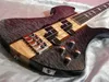 RARE Rich Mockingbird 4 Strings Trans Black Qulit Maple Top Electric Bass Guitar Maple Neck Active Wires & 9V Battery Box