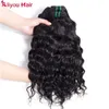 Pas cher Péruvien Indien Vague de Corps Extensions de Cheveux Raides Brésilien Vague Profonde Eau Crépus Bouclés Mélange de Cheveux Texture Remy Cheveux Humains 3/4 Bundles