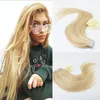 100% Straight Unprocessed Virgin Remy Human Hair Ombre Blonde Color #14 to #613 Seamless Skin Weft Tape In Hair Extensions