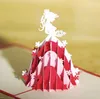 10pcs Hollow Princess Bride Handmade Kirigami Origami 3D Pop UP Biglietti d'auguri per il regalo della festa di compleanno di nozze