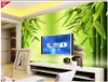 Foto Alla storlek Bamboo Green Stone väggmålning 3d tapet 3d väggpapper för tv bakgrund