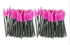 Hot Attractive 100pcs/lot make up brush Pink synthetic fiber One-Off Disposable Eyelash Brush Mascara Applicator Wand Brush JE24 free shippi