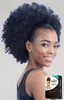 140g goedkope 4c Afro Kinky Curls Ponytailer Cabelo Humano Natural Clip in Ponytails Haarstukken Haarstukje Paardenstaart MET