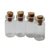 Wholesale- 10pcs/Set Mason Jar Small Glass Bottle Vials Glass Jars Cheap Cork Stopper Make Wish Small Glass Bottle Size 24x12mm ZH210