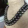 NUOVI GIOIELLI FINE PERLA splendida 10-11mm ral round nero verde perla collana multicolore 38 "14k